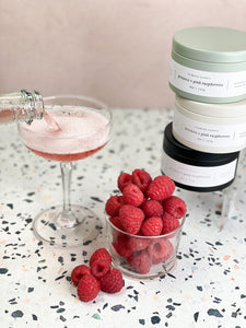 Prosecco + Pink Raspberries